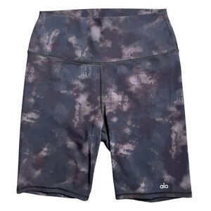 ALO Yoga • High-Rise Solarized Purple Tie-Dye Shorts Size L